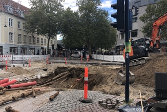 Når der graves i jorden i forbindelse med letbanearbejdet, er en større koordinering nødvendig