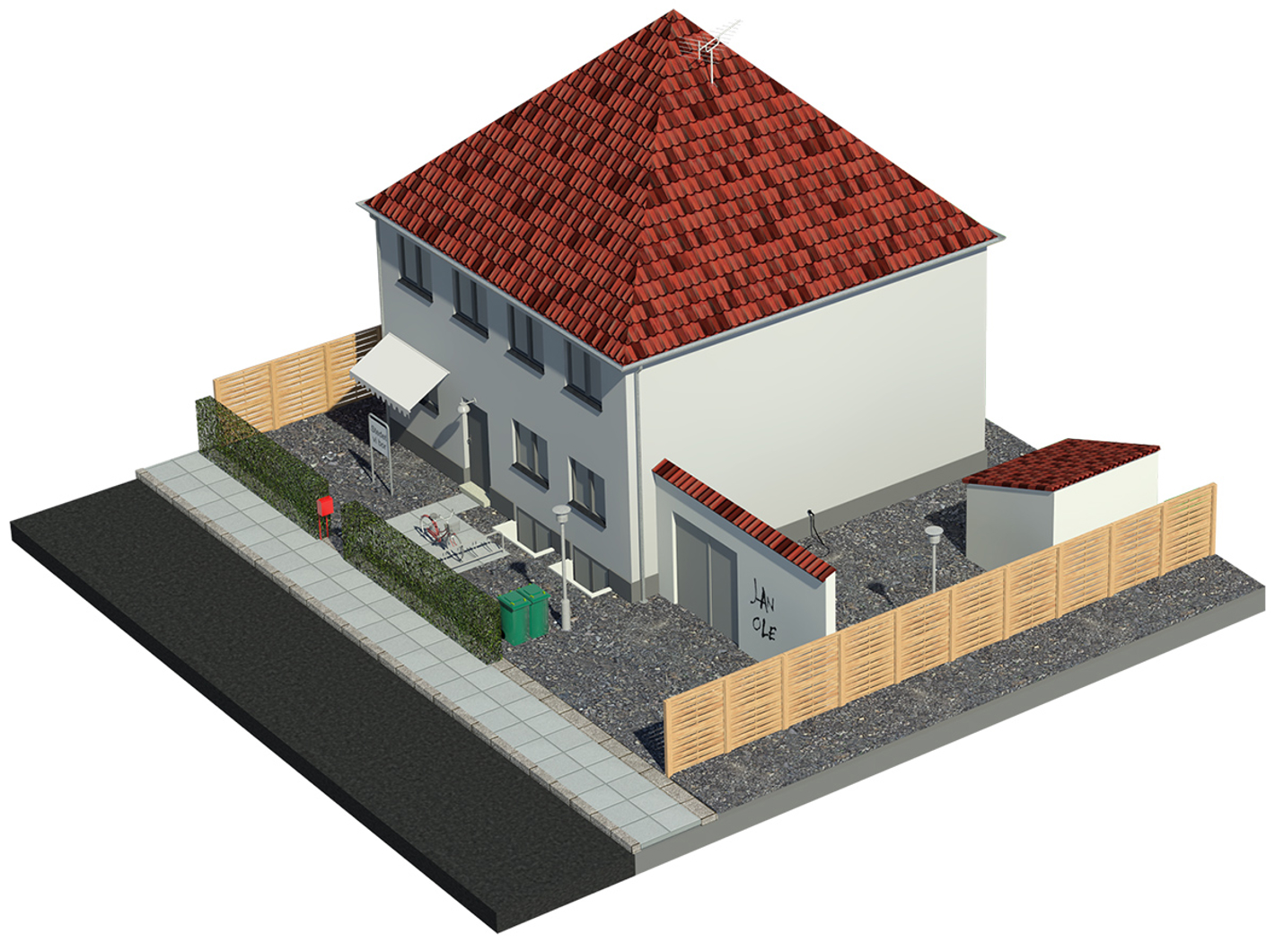 Billede af hus og grund