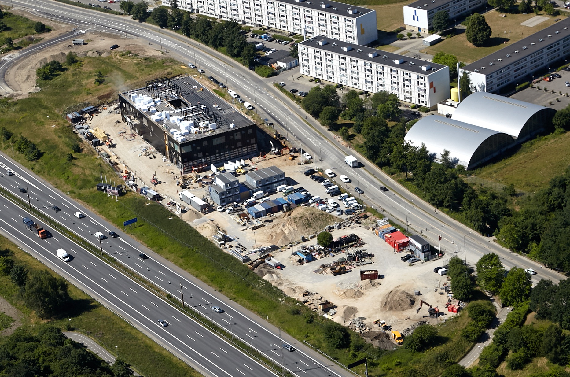 Overflyvningsfoto af Tracéet langs Helsingørmotorvejen
