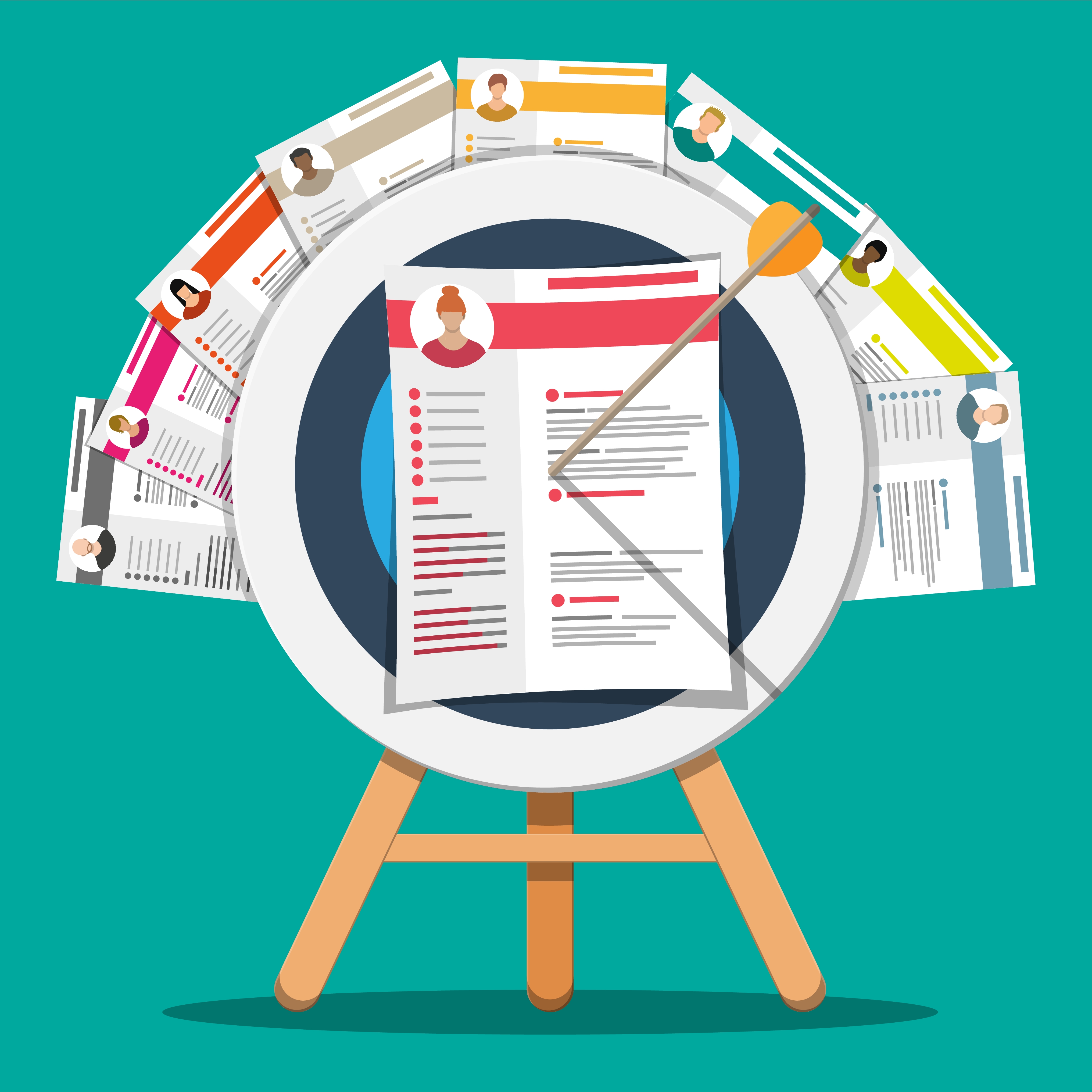 Grafik - Skydeskive med jobansøgninger