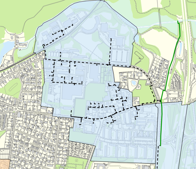 Kort over fjernvarmeprojekt i Lundtofte
