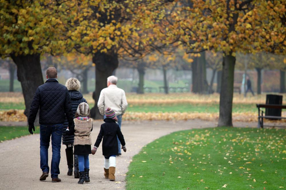Pårørendevejleder, Familie gåtur i park