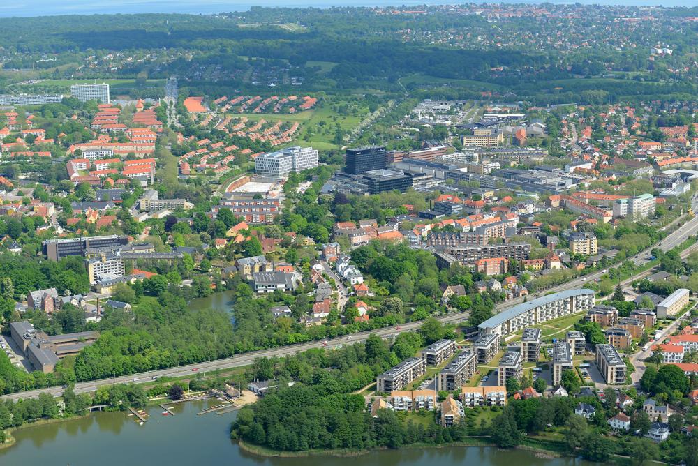 Klimatilpasning af det centrale Lyngby - luftfoto